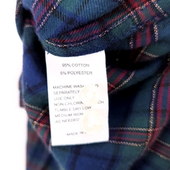 Trovata Birds of Paradis Plaid Flannel Button Front Long Sleeve Shirt Size XS - Picture 10 of 11